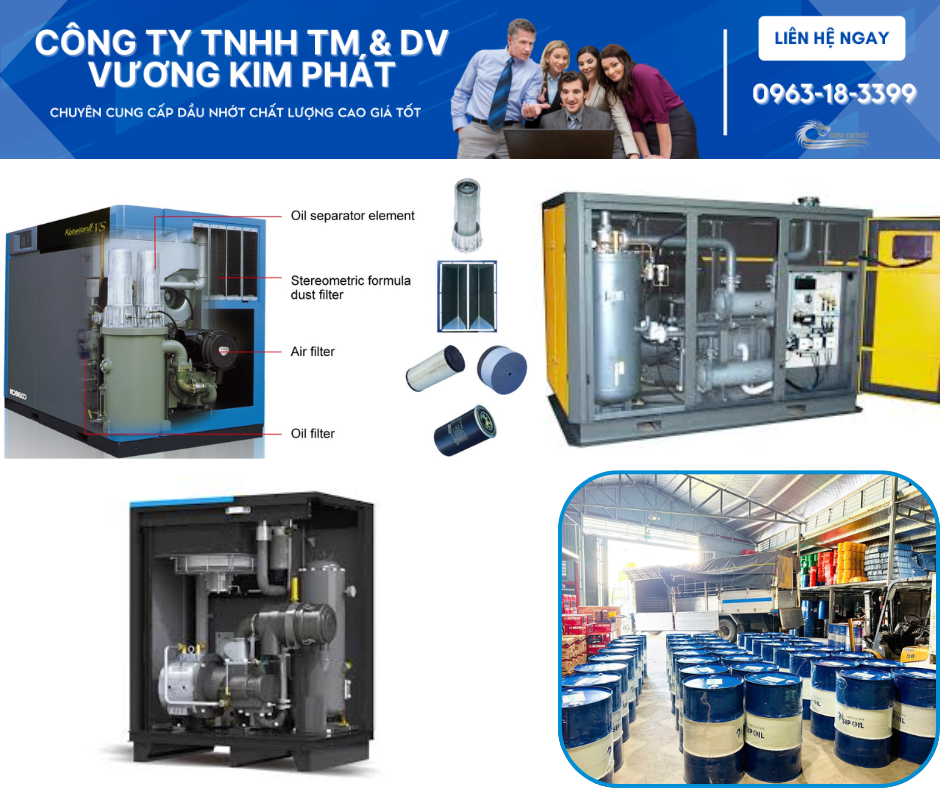 Dầu nhớt cho máy nén khí trục viết
